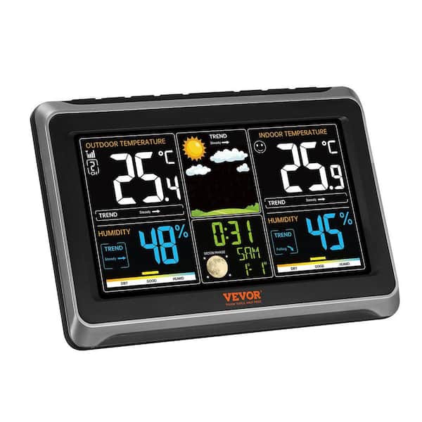 VEVOR Wireless Digital Weather Station with Sensor 7.5 in. Display