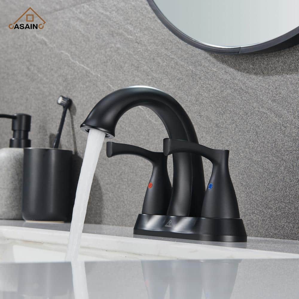 4-inch Centerset Bathroom Sink Faucet with Drain 1.2 GPM