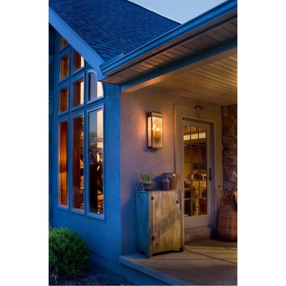 Astral Bronze 3-Light Outdoor Wall Sconce with Clear Seeded Glass