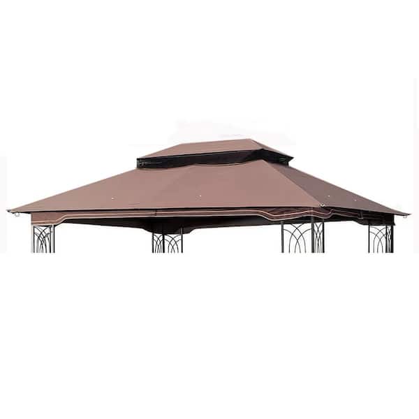 Otryad 13 ft. x 10 ft. Patio Double Roof Gazebo Replacement Canopy Top Fabric