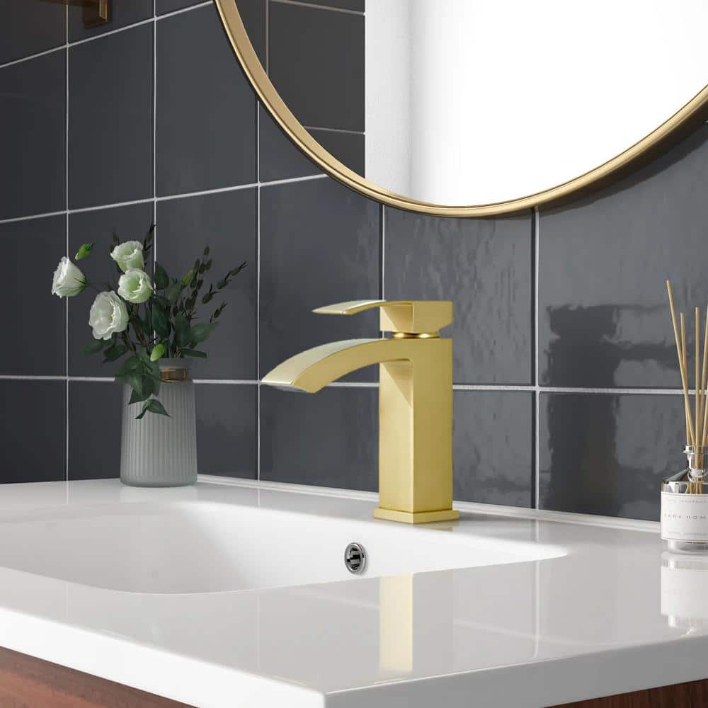 Brushed Gold Single-Handle Bathroom Faucet