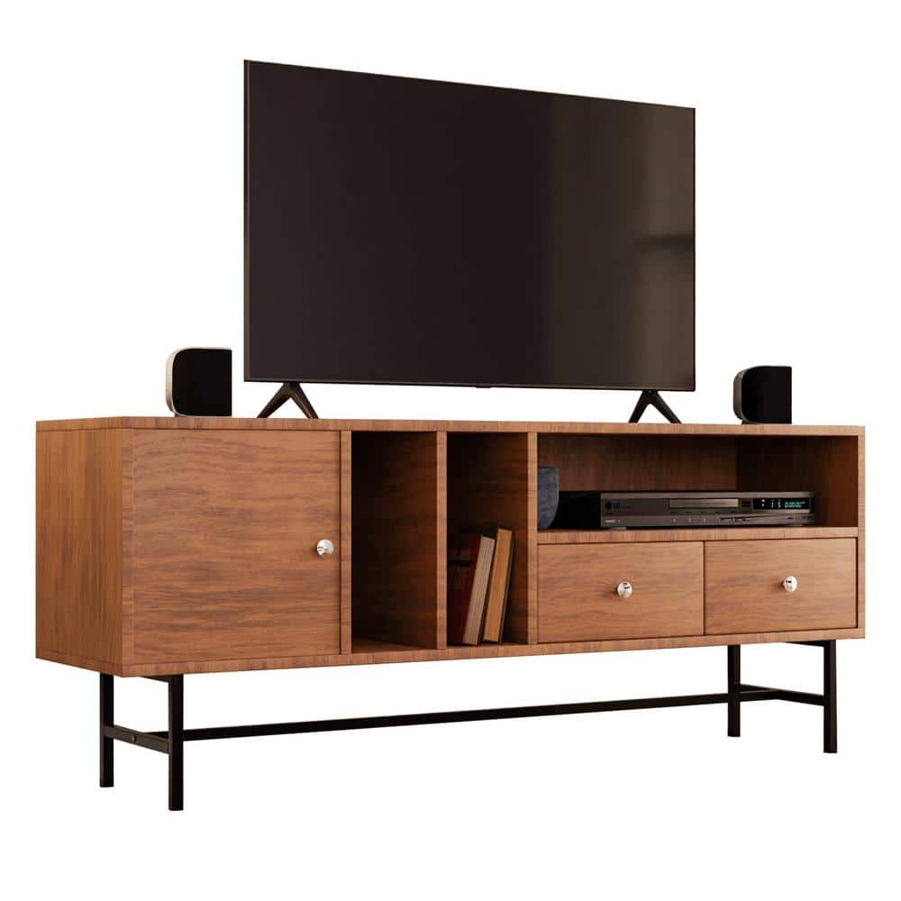 Leisuremod Rochester Modern Rectangular TV Stand with Enclosed Storage ...