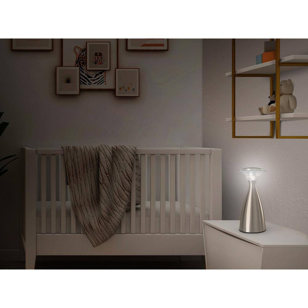 Satin Nickel Cordless Outdoor Portable Table Lamp