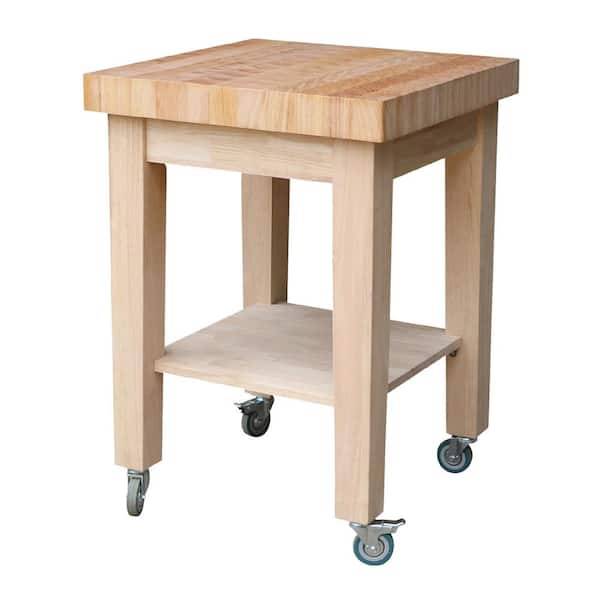 Unfinished Kitchen Cart with Shelf