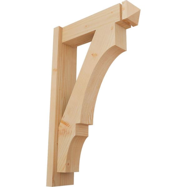 Ekena Millwork 6 in. x 32 in. x 20 in. Douglas Fir Balboa Arts and Crafts Smooth Outlooker