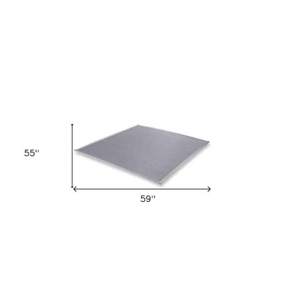 Light Gray 4 ft. x 5 ft. Tufted Polyester Square Indoor/Outdoor Area Rug
