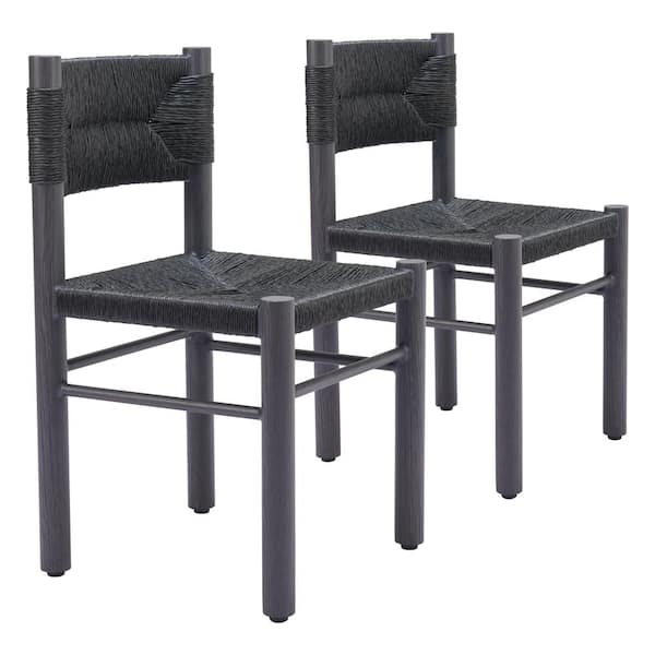 ZUO Iska Outdoor Collection Black Dining Chair - (Set of 2)