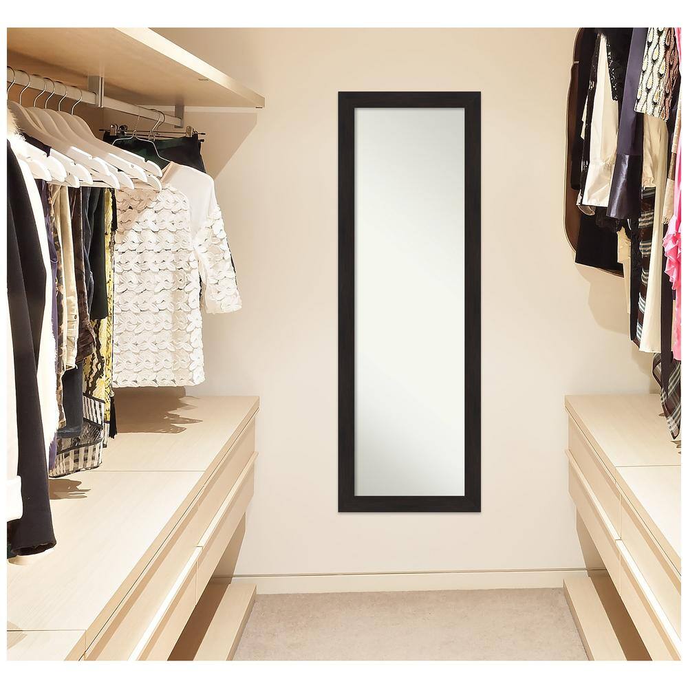Espresso Wood Full Length Rectangular Bathroom Mirror