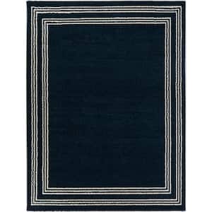 Bowien Navy 5 ft. x 7 ft. Border Area Rug