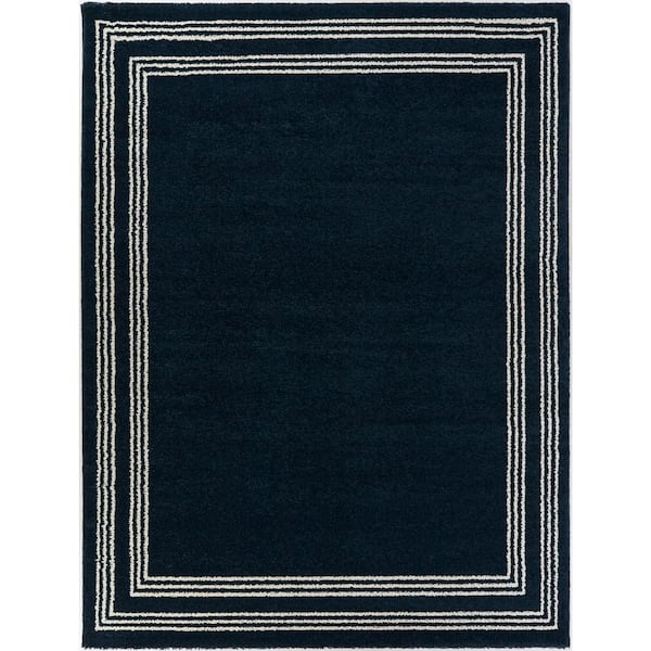 BALTA Bowien Navy 8 ft. x 10 ft. Border Area Rug