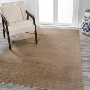 Twyla Classic Brown 4 ft. x 6 ft. Solid Low-Pile Machine-Washable Area Rug
