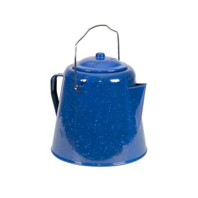 20-Cup Blue Enamel Percolator Coffee Pot