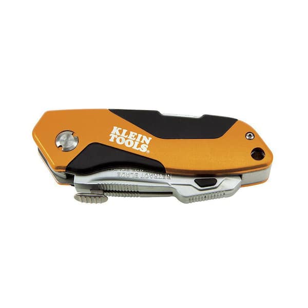 Klein Tools 44130 Utility Knife, Auto-Loading Folding Heavy Duty  Retractable Box Cutter, Blade Storage, 3 Blades and Pocket Clip Included
