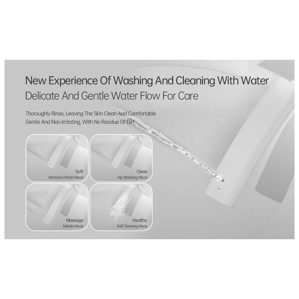 Unbranded - H2O Smart Tankless Elongated Bidet Toilet 1.0/1.28 GPF Dual Flush in White with Remote Control, and Heated Seat