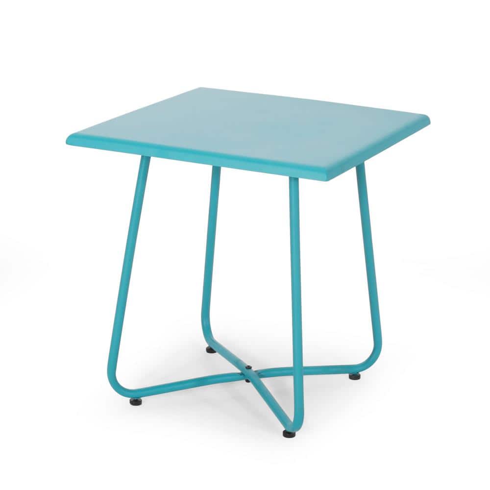Sudzendf 18.75 in. H Metal Outdoor Side Table in Blue LN20232752 The