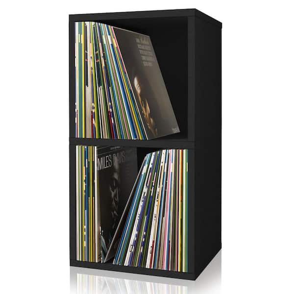 Way Basics zBoard Black 2-Shelf Vinyl Record and LP Record Album Storage Shelf
