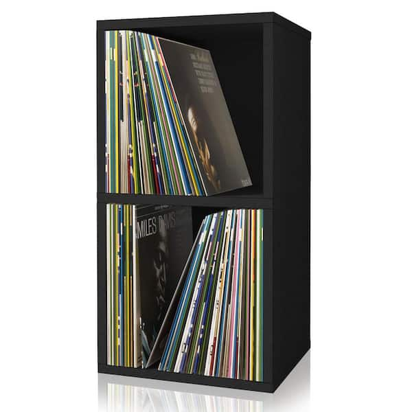 Vinyl Record Storage 2 Cube in Black