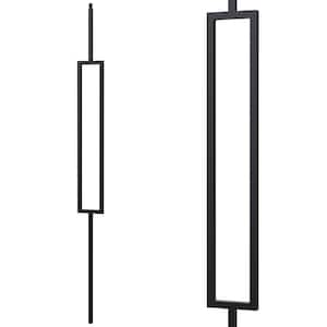 Stair Parts 44 in. x 1/2 in. x 3-3/4 in. Matte Black Rectangle Iron Baluster for Stair Remodel