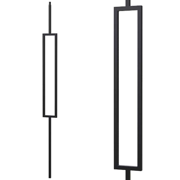 EVERMARK Stair Parts 44 in. x 1/2 in. x 3-3/4 in. Matte Black Rectangle Iron Baluster for Stair Remodel