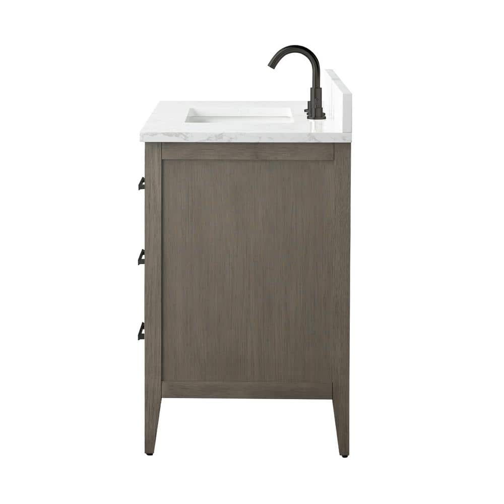 Driftwood Gray 42'' Single Bathroom Vanity with Marble Top