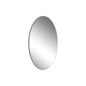 14.76 in. W x 25.2 in. H White Round Frameless Beveled Wall Mounted Bathroom Vanity Mirror