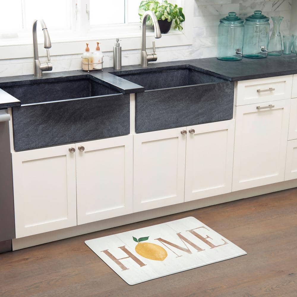 Lemon-Themed Anti-Fatigue Kitchen Mat with Non-Skid Surface