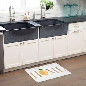 Cozy Living Home Lemon off White 30 in. x 36 in. Anti Fatigue Kitchen Mat