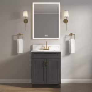 27 in. W x 21 in. D x 34.5 in. H Ready to Assemble Bath Vanity Cabinet without Top in Shaker Charcoal