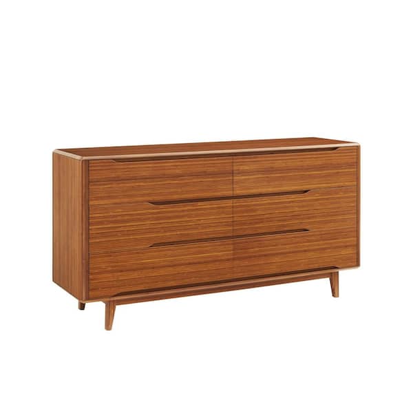 Unbranded Dylan 6-Drawer 64 in. Double Dresser in Amber