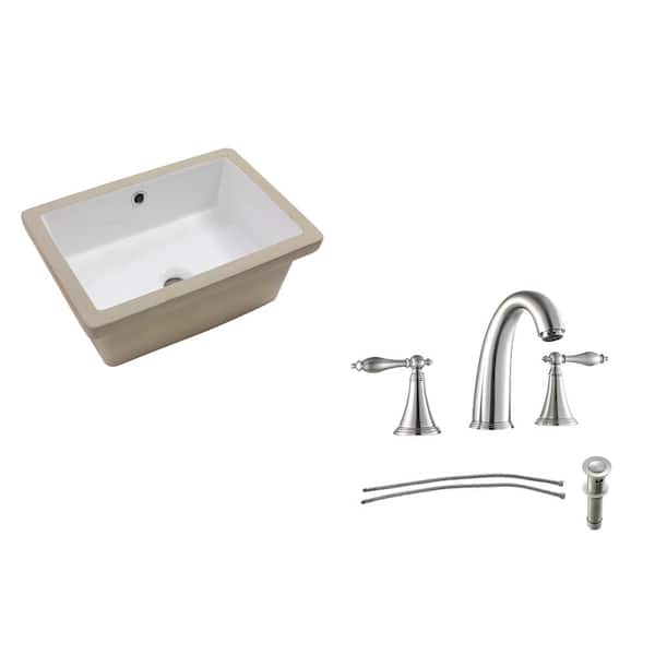 Sarlai 18 in. Round Corner Bathroom Sink Vessel Bath Basin in White Ceramic with Faucet and Pop-Up Drain, Overflow