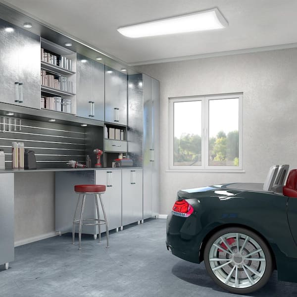 4 ft. 6210 Lumens Integrated LED Wraparound Light Garage Light Shop Light Office White Warehouse Lighting 5000K Daylight