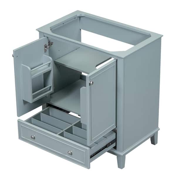 Unbranded 29.5 in. W x 17.8 in. D x 33.8 in. H Bath Vanity Cabinet without Top in Green with Doors and Drawer