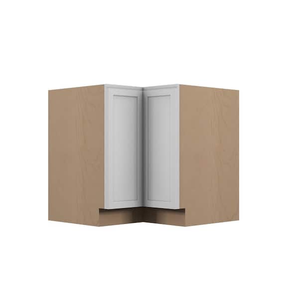 Westport Shaker 36 in. W x 34.5 in. H x 24 in. D in Painted White Plywood Assembled Corner Lazy Susan Base-Left