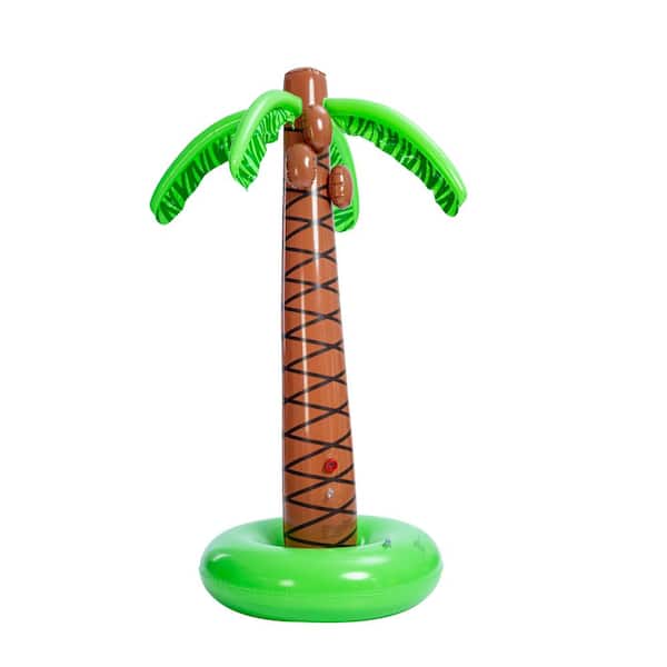 JOYIN 61-in. Tall Green and Brown Vinyl Palm Tree Inflatable Sprinkler