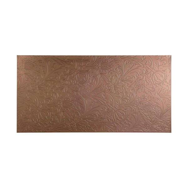 Fasade Nettle 96 in. x 48 in. Decorative Wall Panel in Argent Bronze