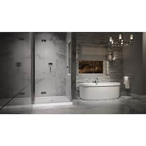 Catalina 48 in. L x 48 in. W Alcove Shower Pan Base with Center Drain in White