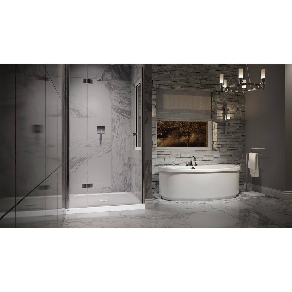 White Rectangular Acrylic Single Threshold Shower Base