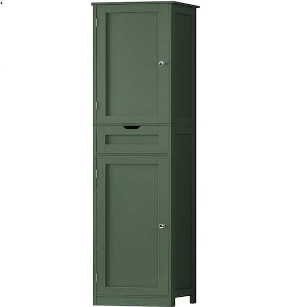 18 in. W x 67 in. H Green Medicine Cabinet without Mirror with 2 Doors, Drawer and Adjustable Shelves
