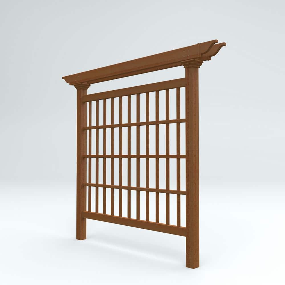 Colonial Brown Resin Privacy Screen Trellis, 80" x 90"