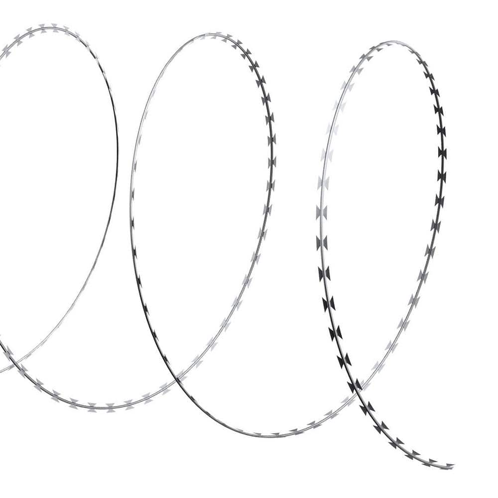 Galvanized Double Spiral Razor Wire Fence Set, 98 ft Coverage