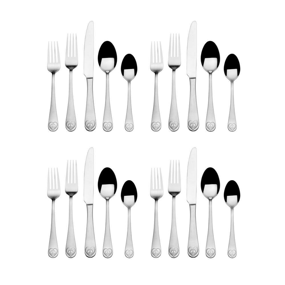 Towle 20pc Everyday Peace Flatware Set: 18/0 Stainless Steel, Traditional Style, Dishwasher-Safe, Service for 4