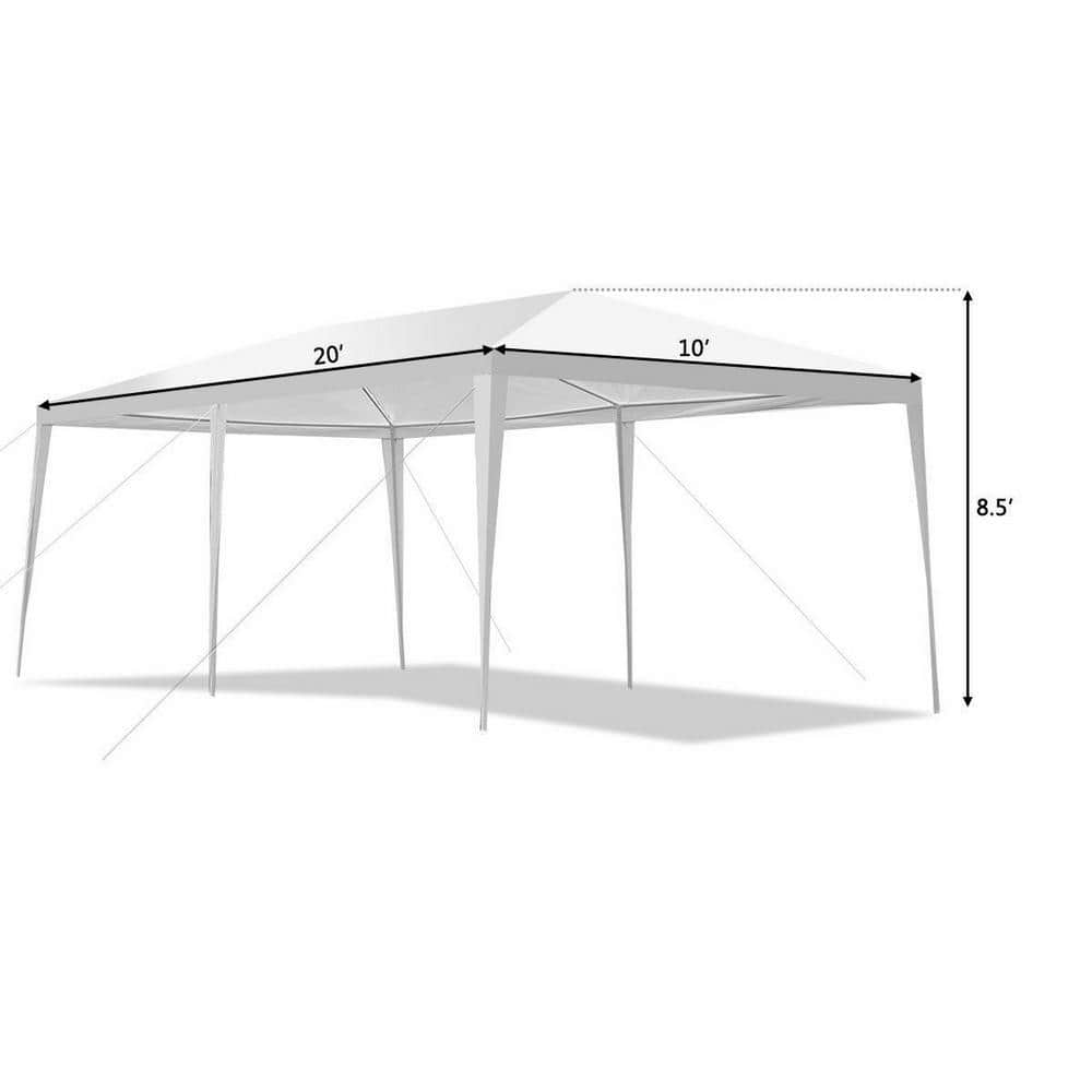 White 10' x 20' Outdoor Canopy Tent with Removable Walls