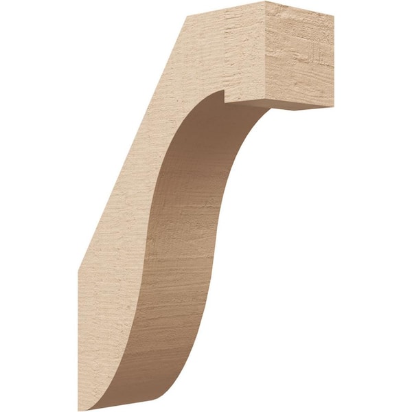 Ekena Millwork 3 in. x 12 in. x 8 in. Del Monte Rough Cedar Woodgrain Timberthane Polyurethane Knee Brace, Primed