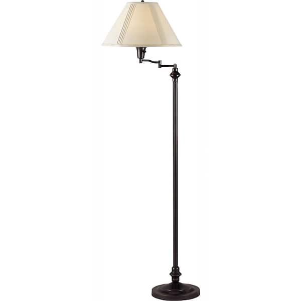 Dark Bronze Swing Arm Metal Floor Lamp, Home Depot Floor Lamps With Swing Arm