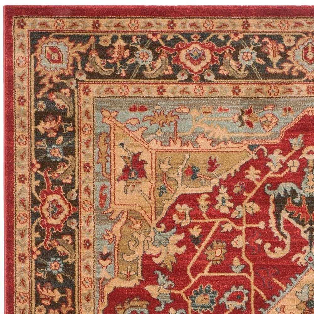 Natural/Navy Rectangular Synthetic Stain-Resistant Area Rug 79"