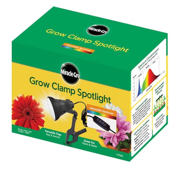 8 in. 15-Watt White LED 3 Adjustable Spectrum Plant Grow Clamp Light Fixture with Adjustable Light