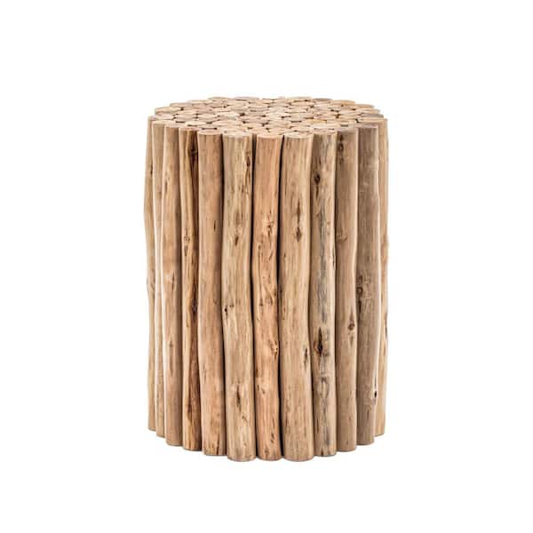 Unbranded Natural Color Round Wood Outdoor Side Table Farmhouse Retro Round Wood Coffee Table Indoor Cocktail Table