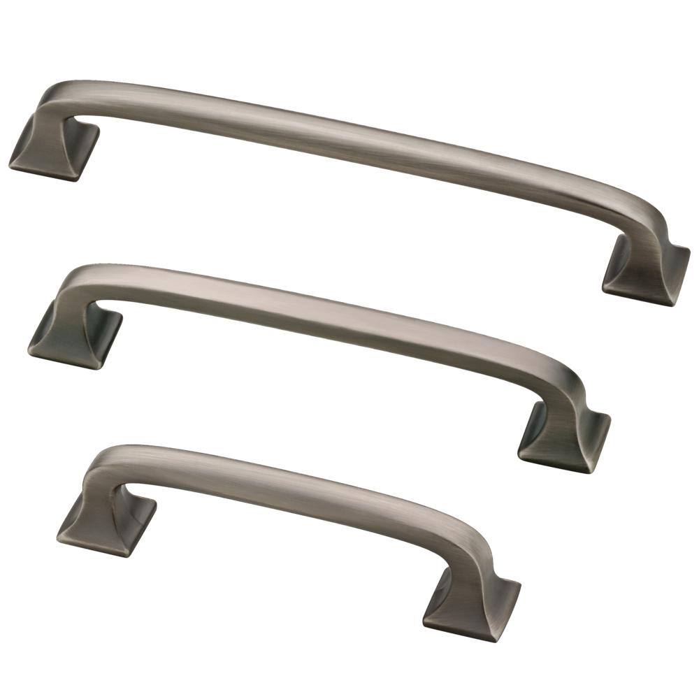 Heirloom Silver 4" Center to Center Brass Cabinet Pull