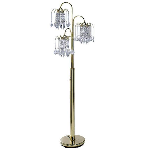 YK☆ Jushua 63 in. H Metal Gold Tree Floor Lamp with Brass Finish