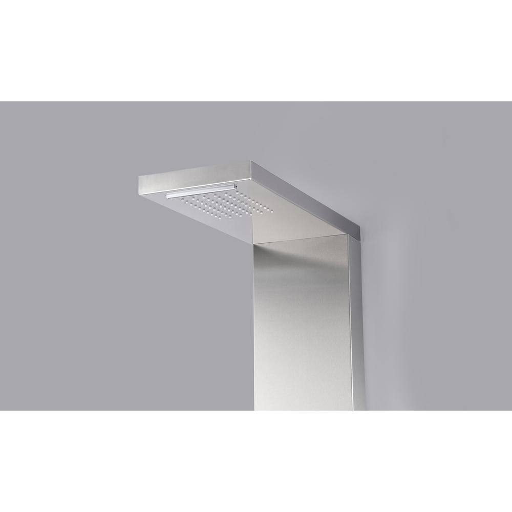 Expanse 64'' Brushed Steel Full Body Shower Panel with Jets
